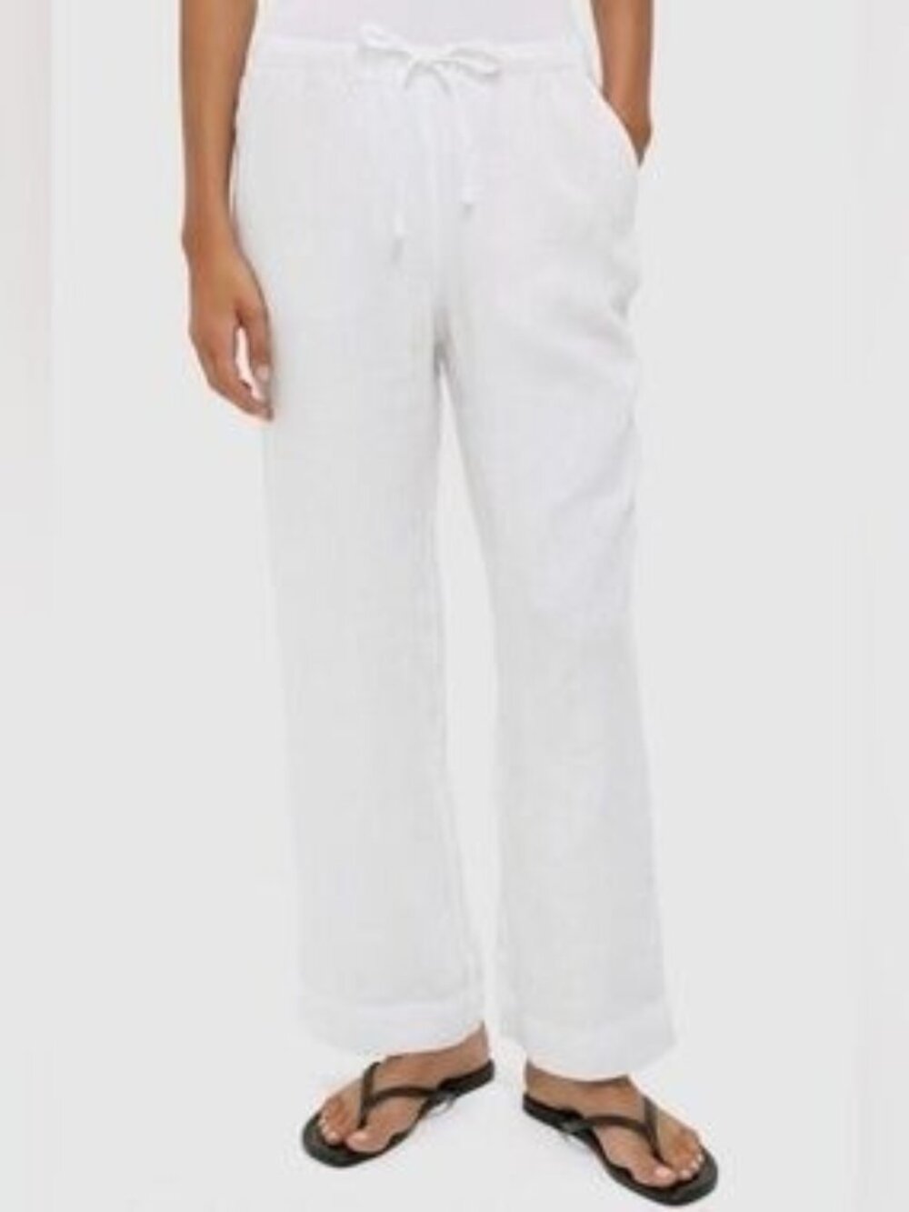 Vineyard Vines Women's 100% Linen Drawstring Pants White Size S NWT